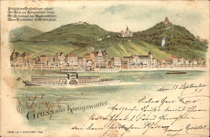 Koenigswinter Rheinpanorama  Drachenfels