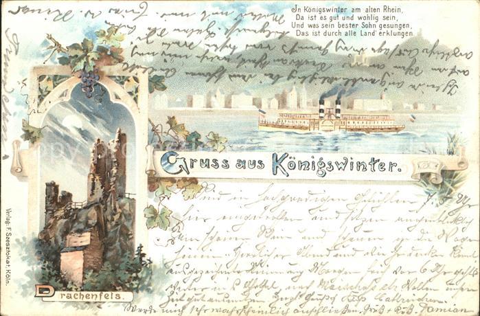 Koenigswinter Rheinpanorama Drachenfels