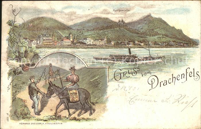 Koenigswinter Rheinpanorama Drachenfels