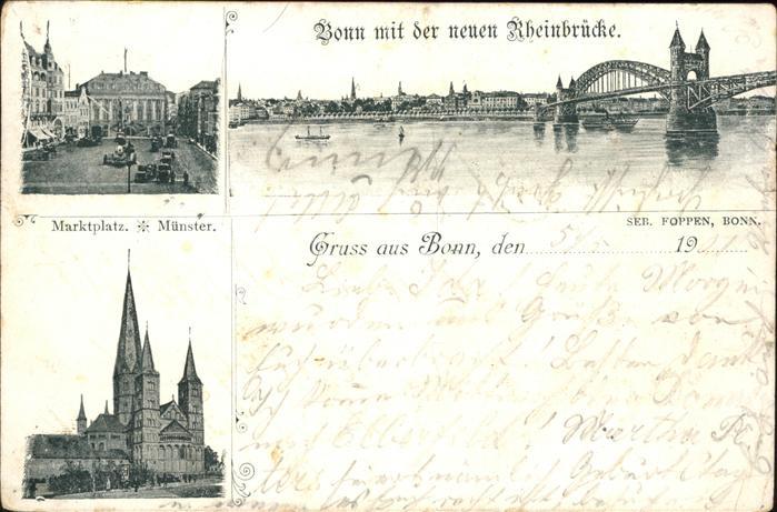 Bonn Rhein Rheinpanorama Brücke Marktplatz Münster