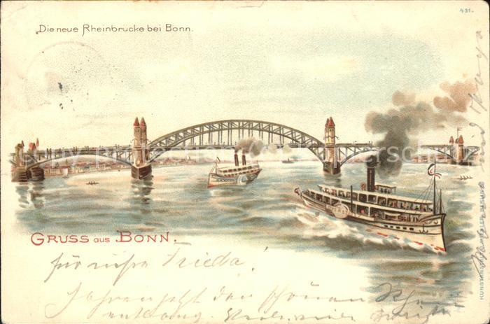 Bonn Rhein Rheinpanorama Brücke Schiffe