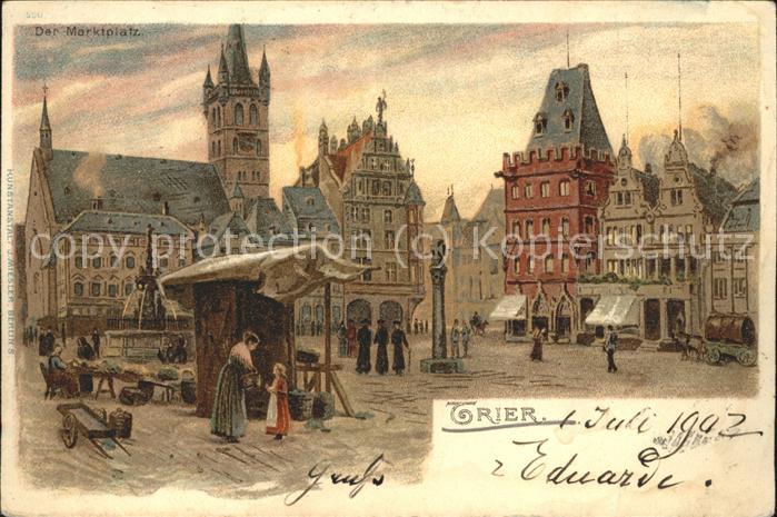 Trier Marktplatz Künstlerkarte