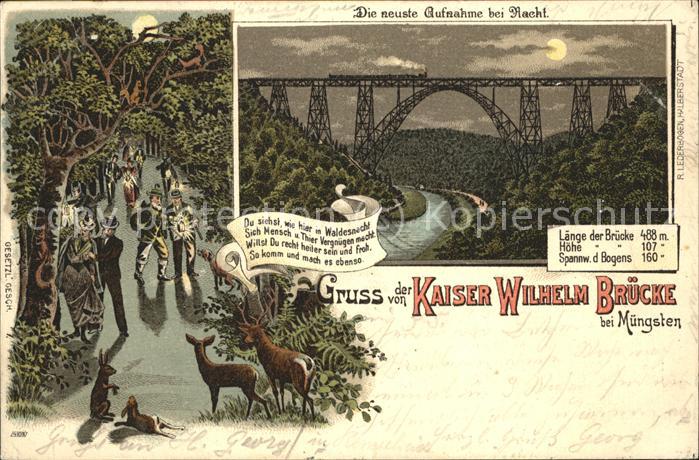 Muengsten Kaiser Wilhelm-Brücke Eisenbahn Wild