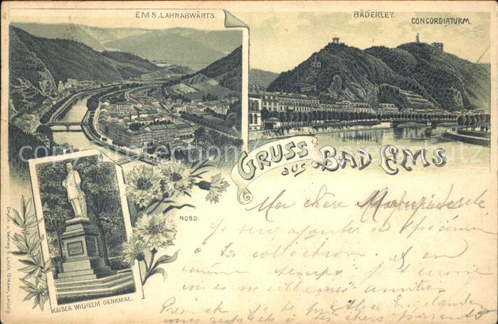 Bad Ems Bäderley Concordiaturm Lahnpanorama Kai