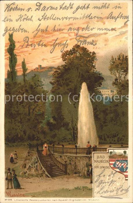 Bad Nauheim Sprudel Wappen Künstlerkarte