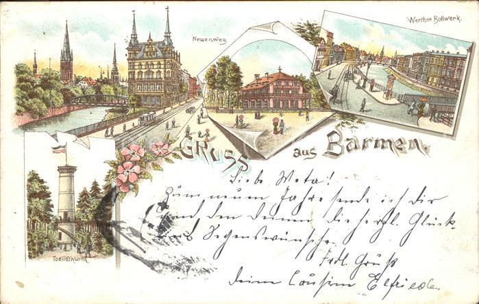Barmen Wuppertal Werther Bollwerk Neuenweg Toelleturm