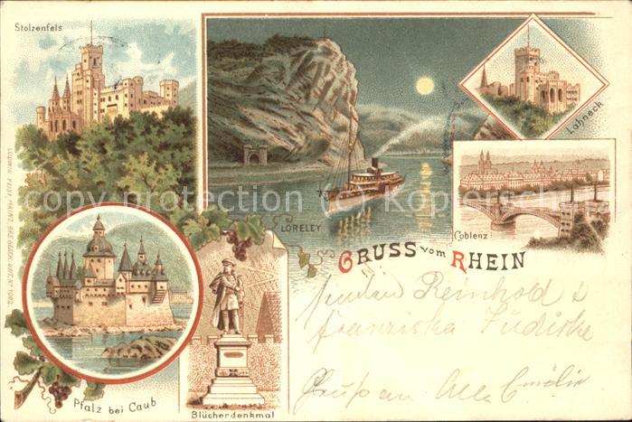 Loreley Lorelei Pfalz Lahneck Coblenz Stolzenfels Blüch