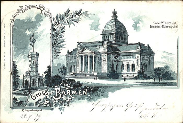Barmen Wuppertal Kaiser Wilhelm- und Friedrich-Ruhmenshalle Kriegerdenkmal