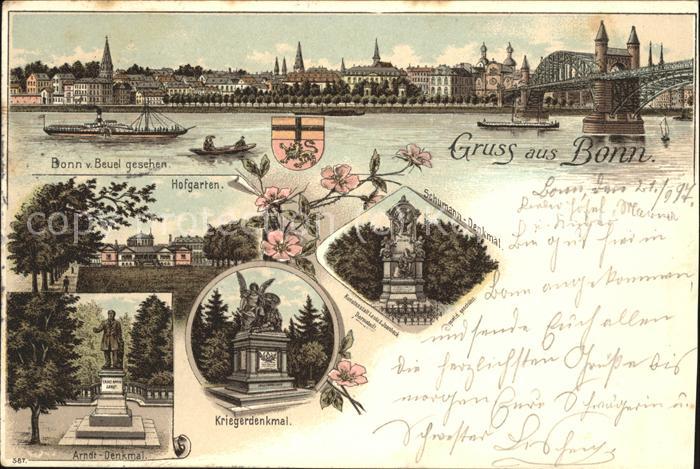 Bonn Rhein Rhein-Panorama Kriegerdenkmal Arndtdenk