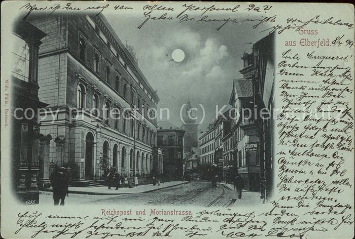 Elberfeld Wuppertal Reichspost Morianstrasse bei Nacht