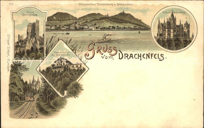 Drachenfels Königswinter Panorama Ruine Schloss Res