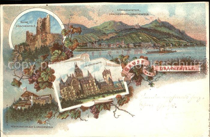 Drachenfels Ruine Königswinter Panorama Drachenburg