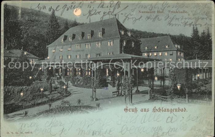 Schlangenbad Taunus Nassauer Hof Trinkhalle im Mondlicht