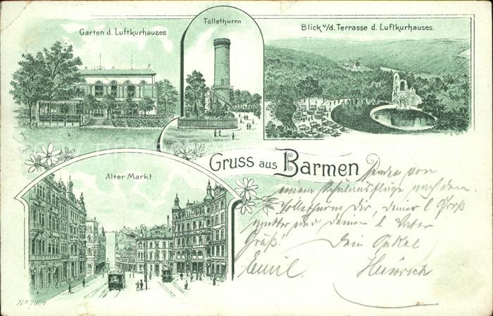 Barmen Wuppertal Luftkurhaus Tölleturm Alter Markt