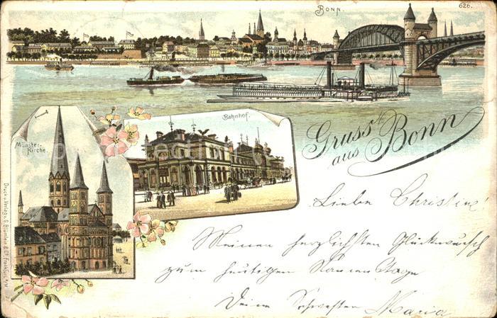 Bonn Rhein Bahnhof Münster Rheinpanorama