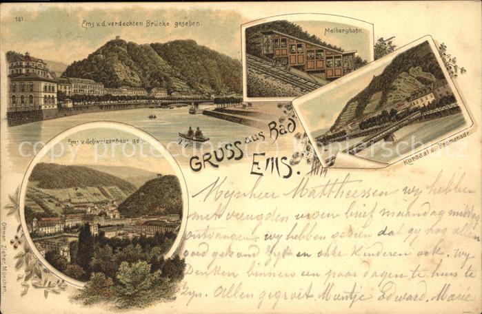 Bad Ems Panorama Melberbahn Kursaal Promenade