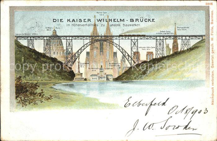 Muengsten Kaiser Wilhelm-Brücke Höhenverhältnis z