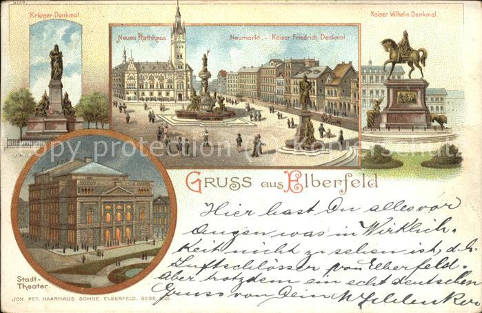 Elberfeld Wuppertal Stadttheater Kriegerdenkmal Neumarkt Ka