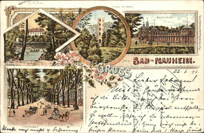 Bad Nauheim Badehaus Parkallee Turm im Park