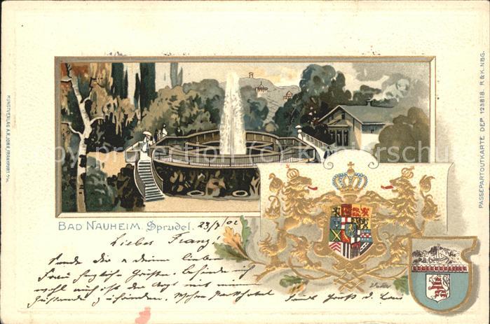 Bad Nauheim Sprudel Wappen Prägedruck