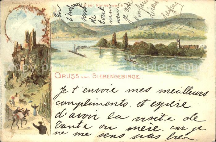 Bad Godesberg Insel Nonnenwerth Ruine Drachenfels