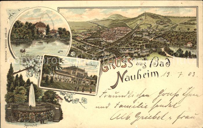 Bad Nauheim Panorama Teichhaus Kurhaus Sprudel