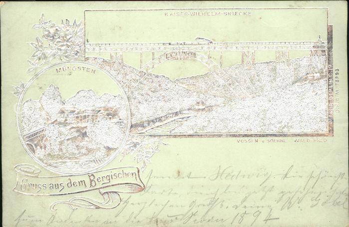 Muengsten Kaiser Wilhelm-Brücke Eisenbahn