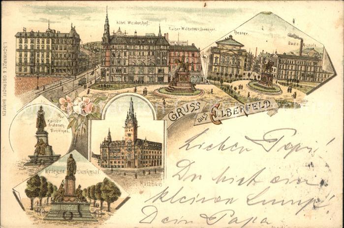 Elberfeld Wuppertal Theater Rathaus Kriegerdenkmal