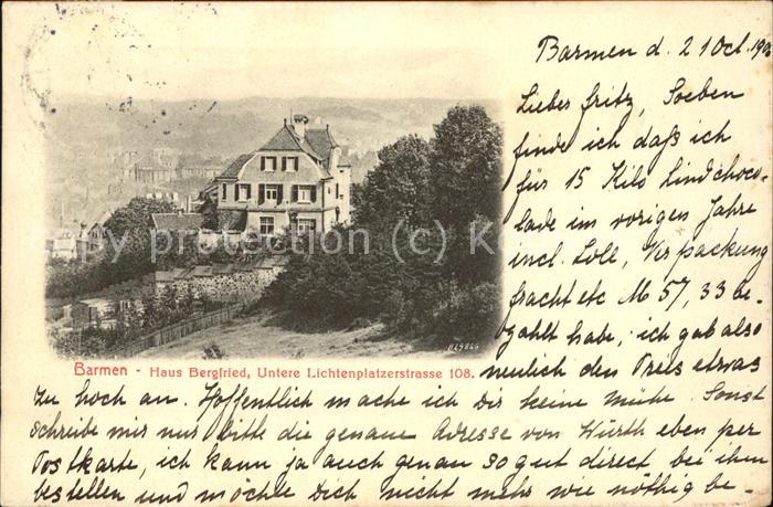 Barmen Wuppertal Haus Bergfried