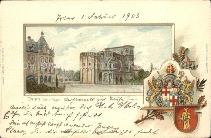 Trier Porta Nigra Wappen Prägedruck