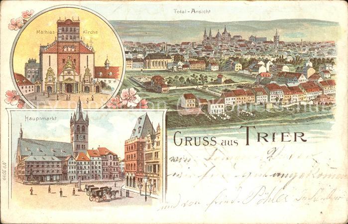 Trier Panorama Mathiaskirche Hauptmarkt