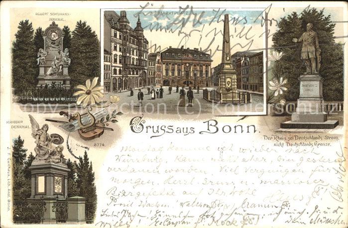Bonn Rhein Robert Schumann-Denkmal Marktplatz Krie