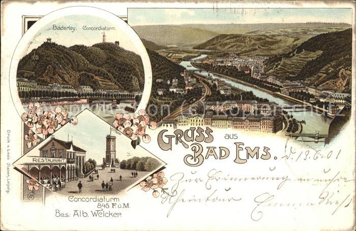 Bad Ems Panorama Bäderley Concordiaturm