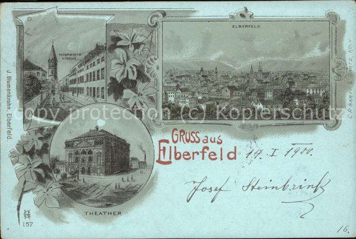 Elberfeld Wuppertal Theater Panorama  bei Nacht