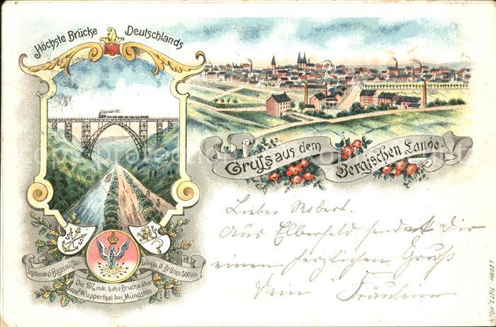 Elberfeld Wuppertal Kaiser Wilhelm-Brücke Müngsten Panorama