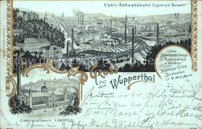 Wuppertal Panorama Schwebebahn Elektrizitätswerk
