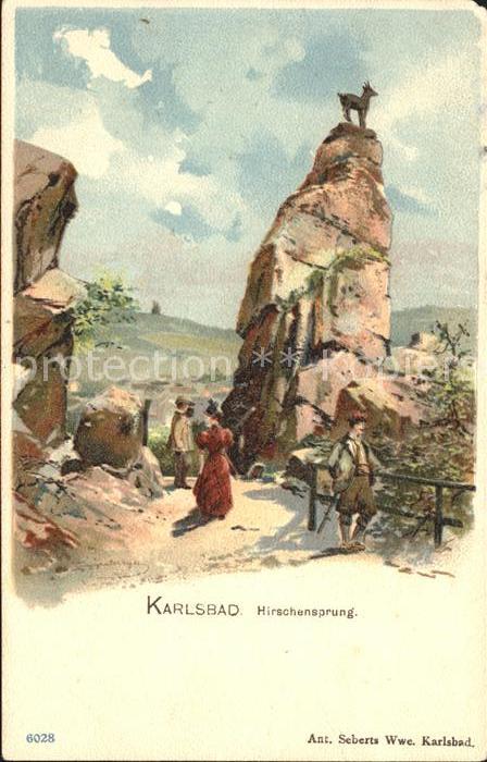 Karlsbad Eger Hirschensprung Kuenstlerkarte