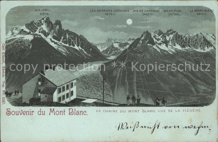 Mont Blanc Vue de la Flegere Aig. Verte Grandes Jo