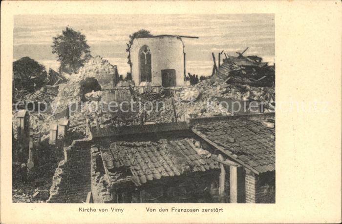 Vimy Kirche von den Franzosen zerstört