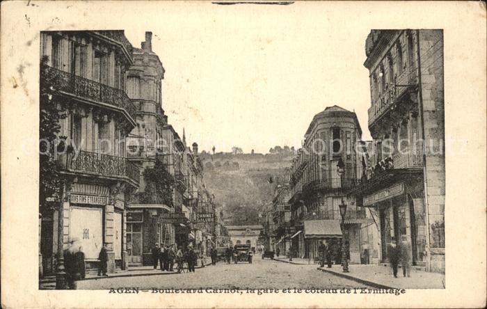 Agen Lot et Garonne Boulevard Carnot la gare et le coteau d