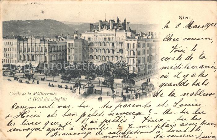 Nice Alpes Maritimes Cercle de la Mediterranee et Hotel des Anglais