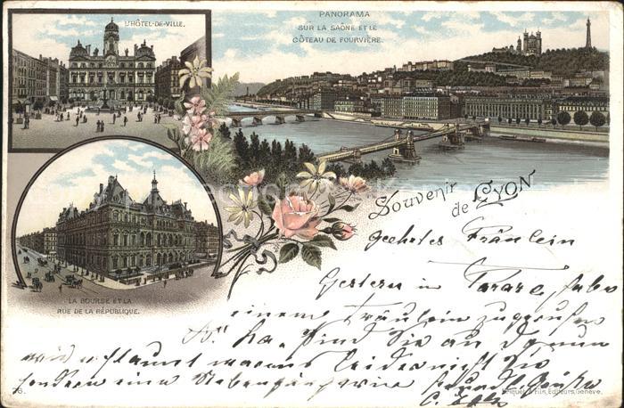 Lyon France Panorama Sur la Saone et le Goteau de F