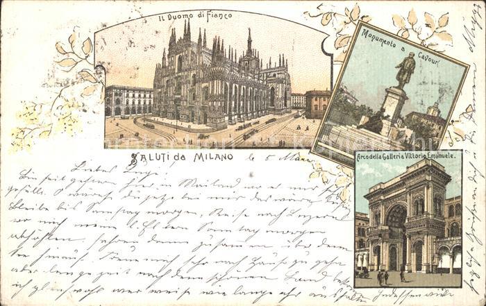 Milano Duomo di Fianco Monumento a Cavour Galleria Vittorie Emanuele