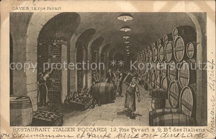 Paris Restaurant Italien Poccardi Caves 12rue Favart