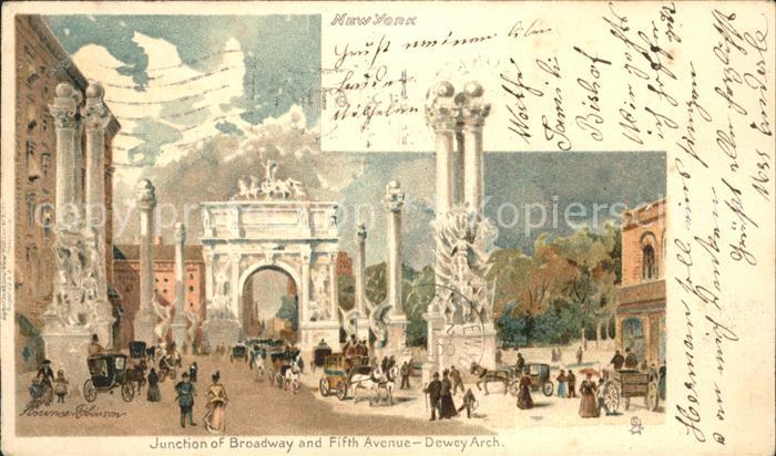 New York Mills New York Junction of Broadway Fifth Avenue-Dewey Arch