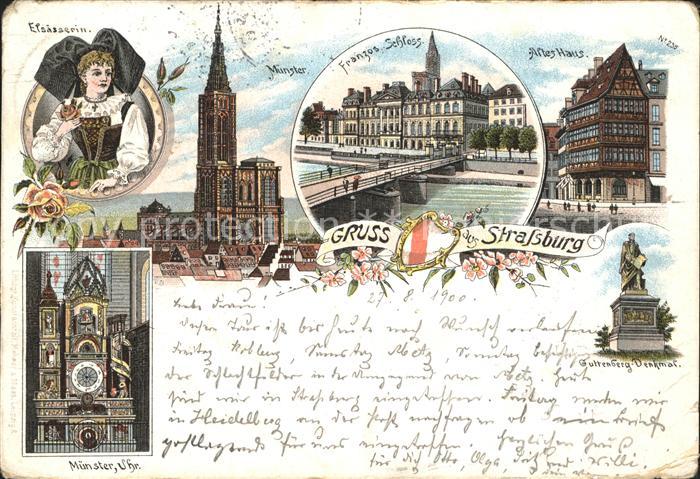 Strassburg Elsass Elsässerin Altes Haus Franzos. Schloss