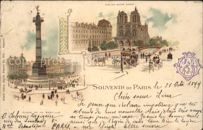 Paris Eglise Notre Dame Place de la Bastille