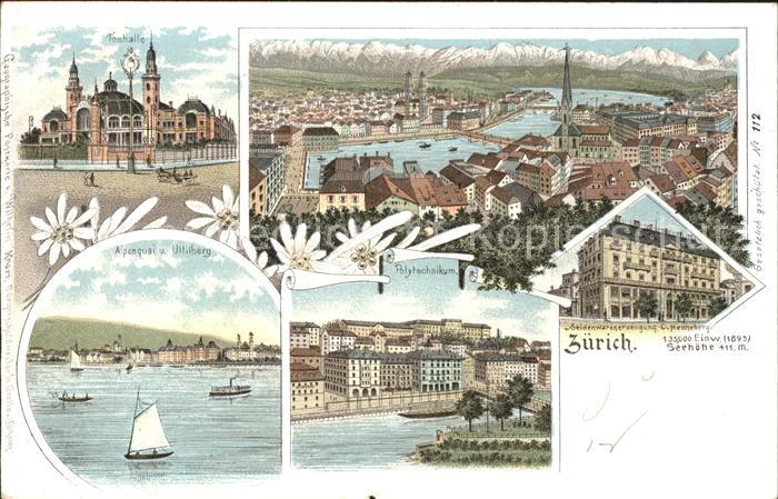 Zuerich ZH Tonhalle Alpenquai Uiltliberg Polytechnikum