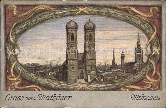 Muenchen Bayern Blick vom Mathaeser