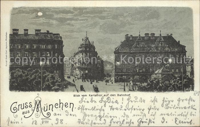 Muenchen Bayern Blick vom Karlsthor auf den Bahnhof